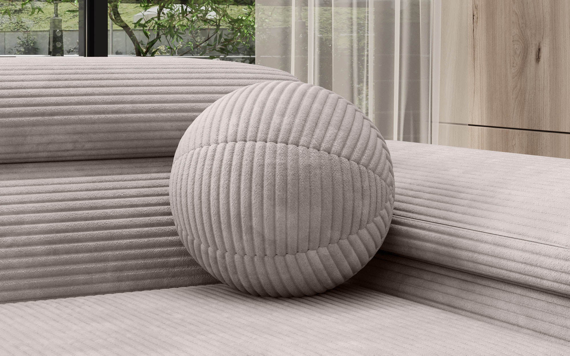 Rond sierkussen Globe ⌀28 van corduroy