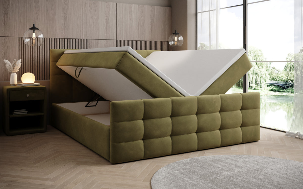 Boxspringbed Luxor Fluweel met Opbergruimte
