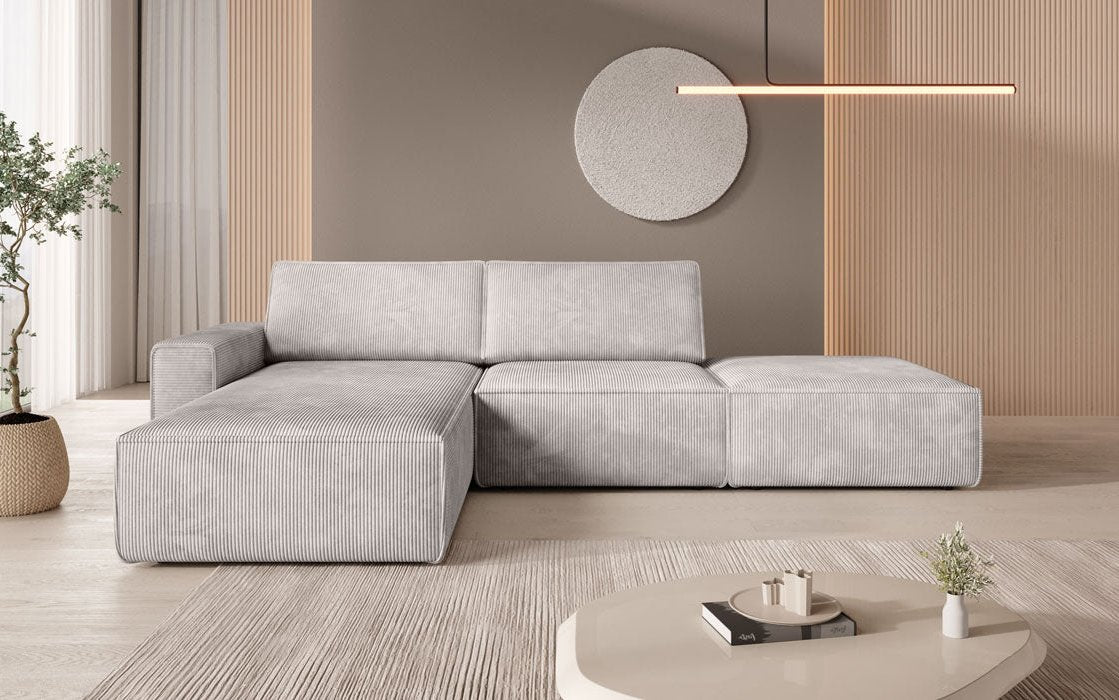 Modulares Ecksofa Yuma mit Beistellhocker aus Cord