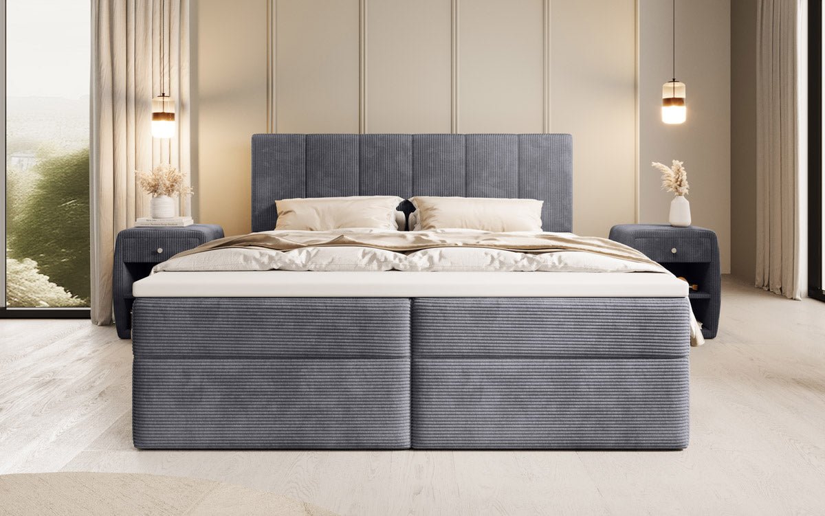 Boxspringbed Aurelia Cord met opbergruimte