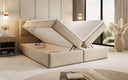 Boxspringbed Aurelia van fluweel met opbergruimte