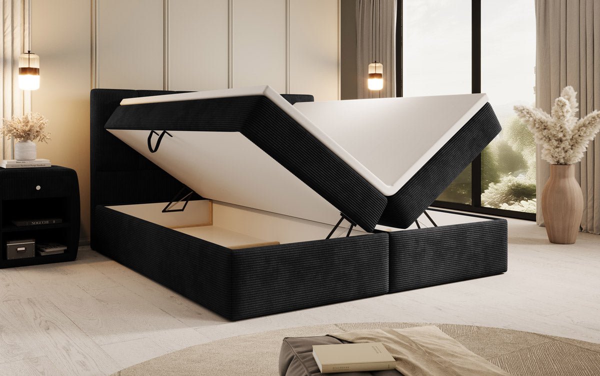 Boxspringbed Aurelia Cord met opbergruimte