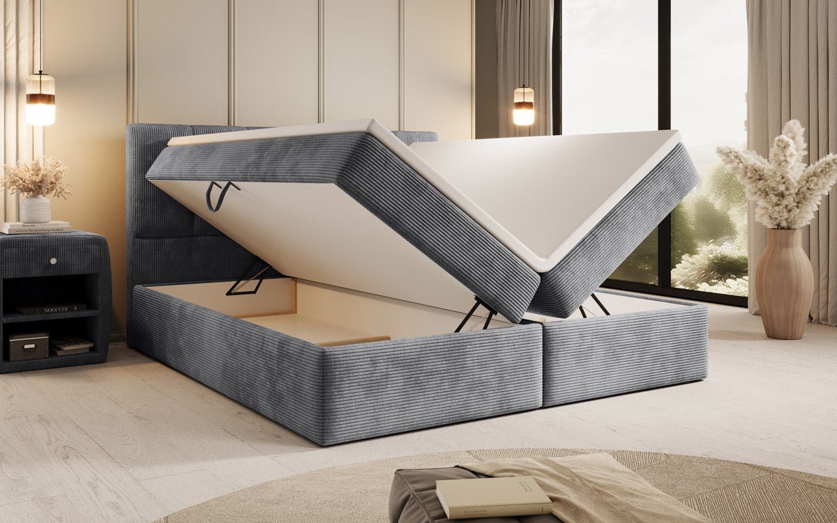 Boxspringbed Aurelia Cord met opbergruimte
