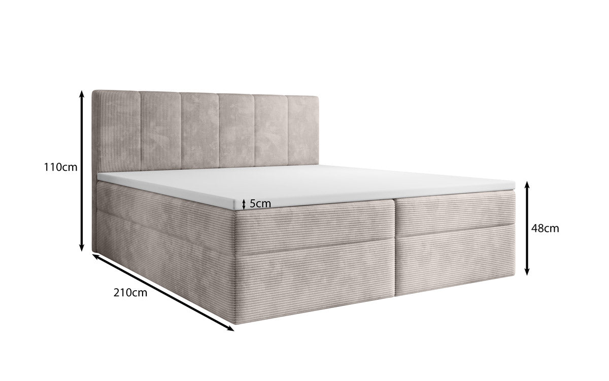 Boxspringbed Aurelia Cord met opbergruimte