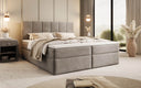 Boxspringbed Aurelia van fluweel met opbergruimte