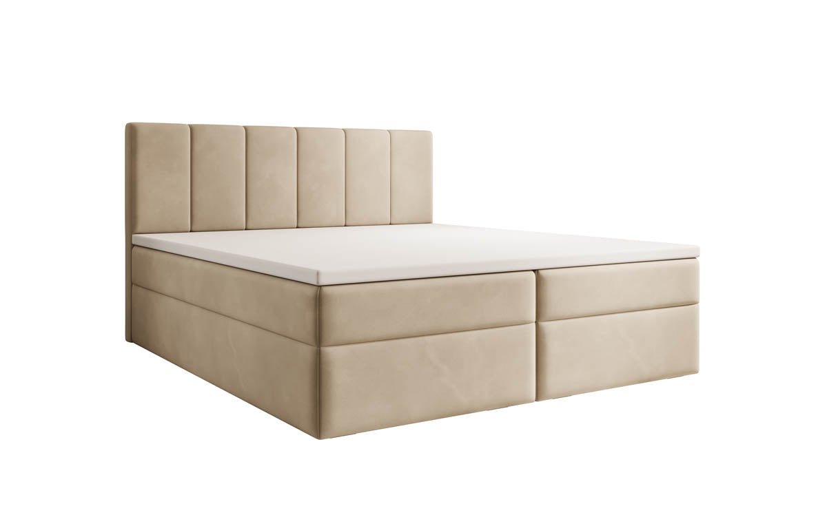 Boxspringbed Aurelia van fluweel met opbergruimte