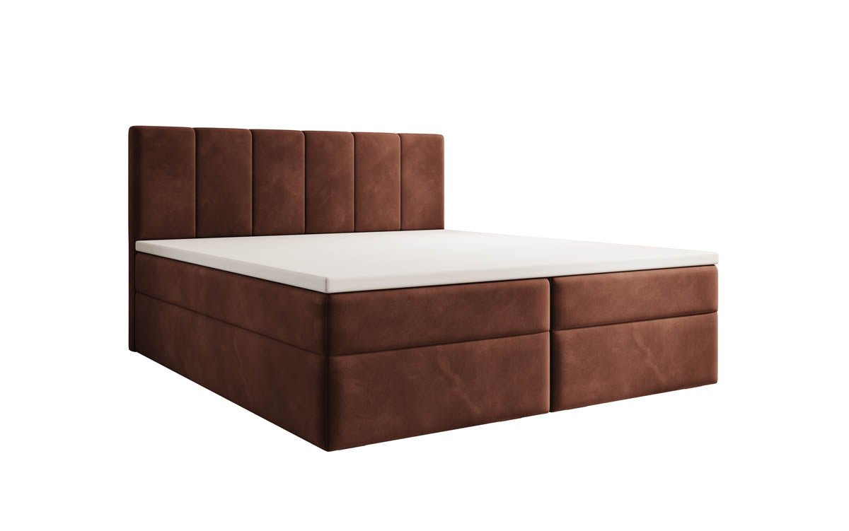 Boxspringbed Aurelia van fluweel met opbergruimte