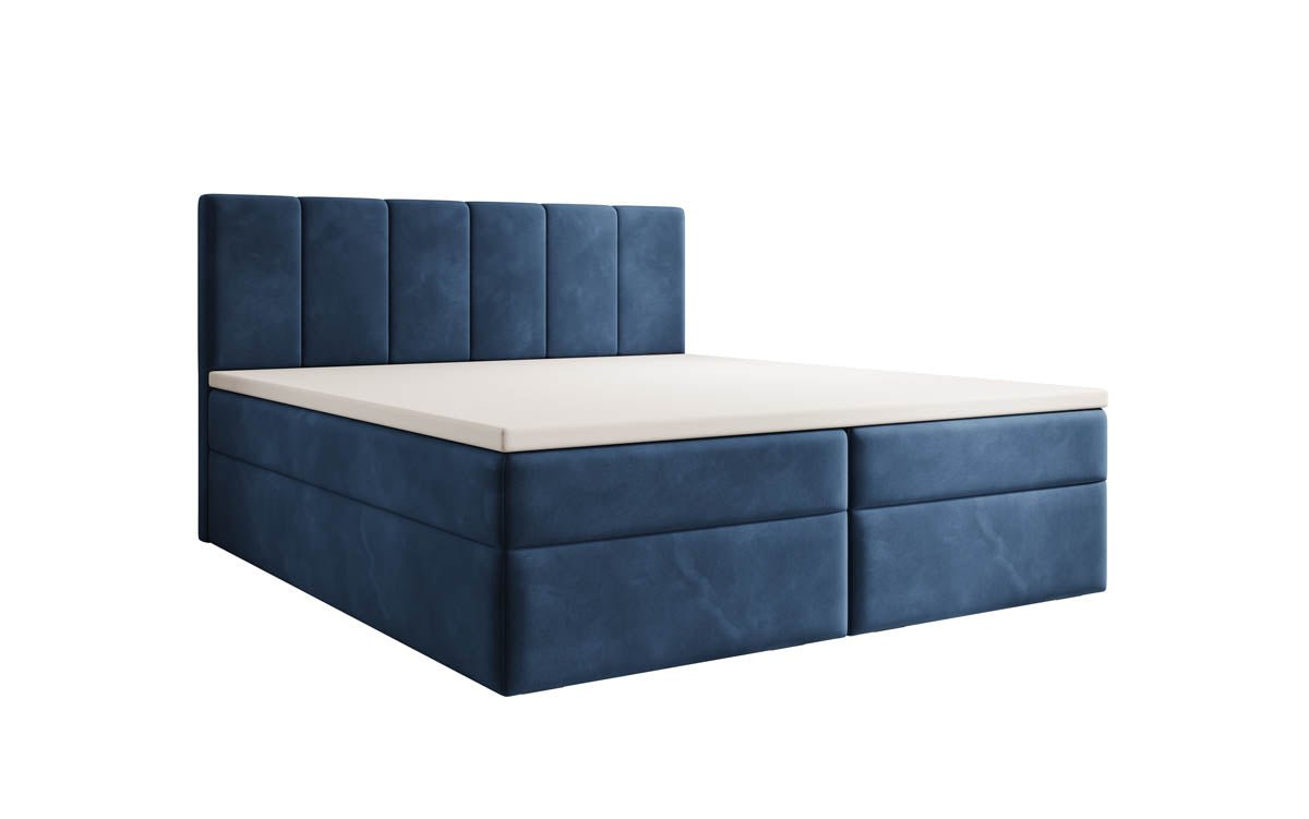 Boxspringbed Aurelia van fluweel met opbergruimte
