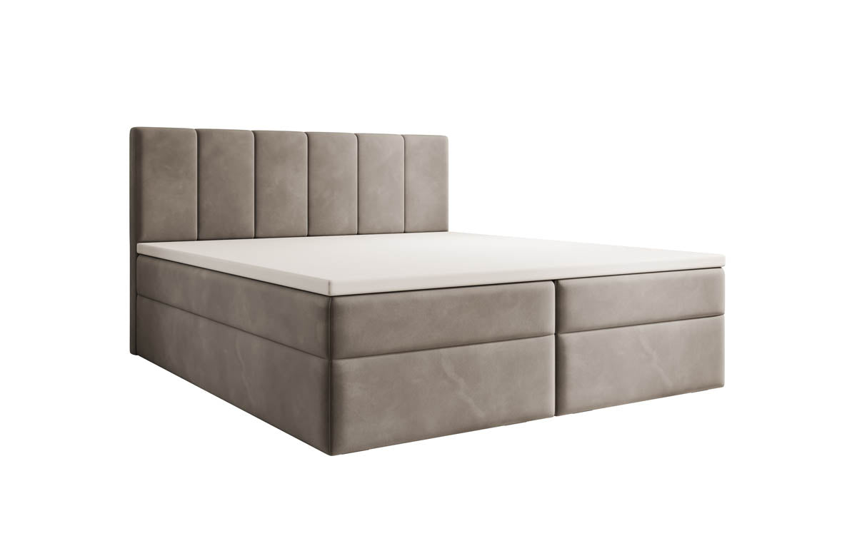 Boxspringbed Aurelia van fluweel met opbergruimte