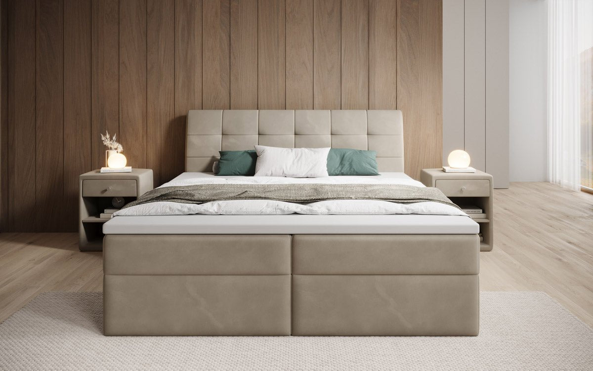 Boxspringbed Amalia Fluweel met Opbergruimte