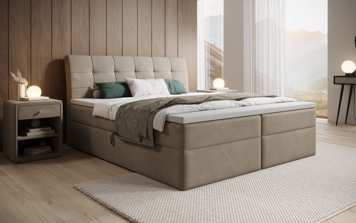 Boxspringbed Amalia Fluweel met Opbergruimte