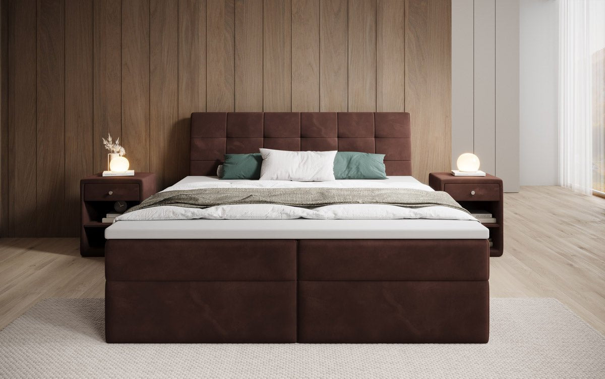 Boxspringbed Amalia Fluweel met Opbergruimte