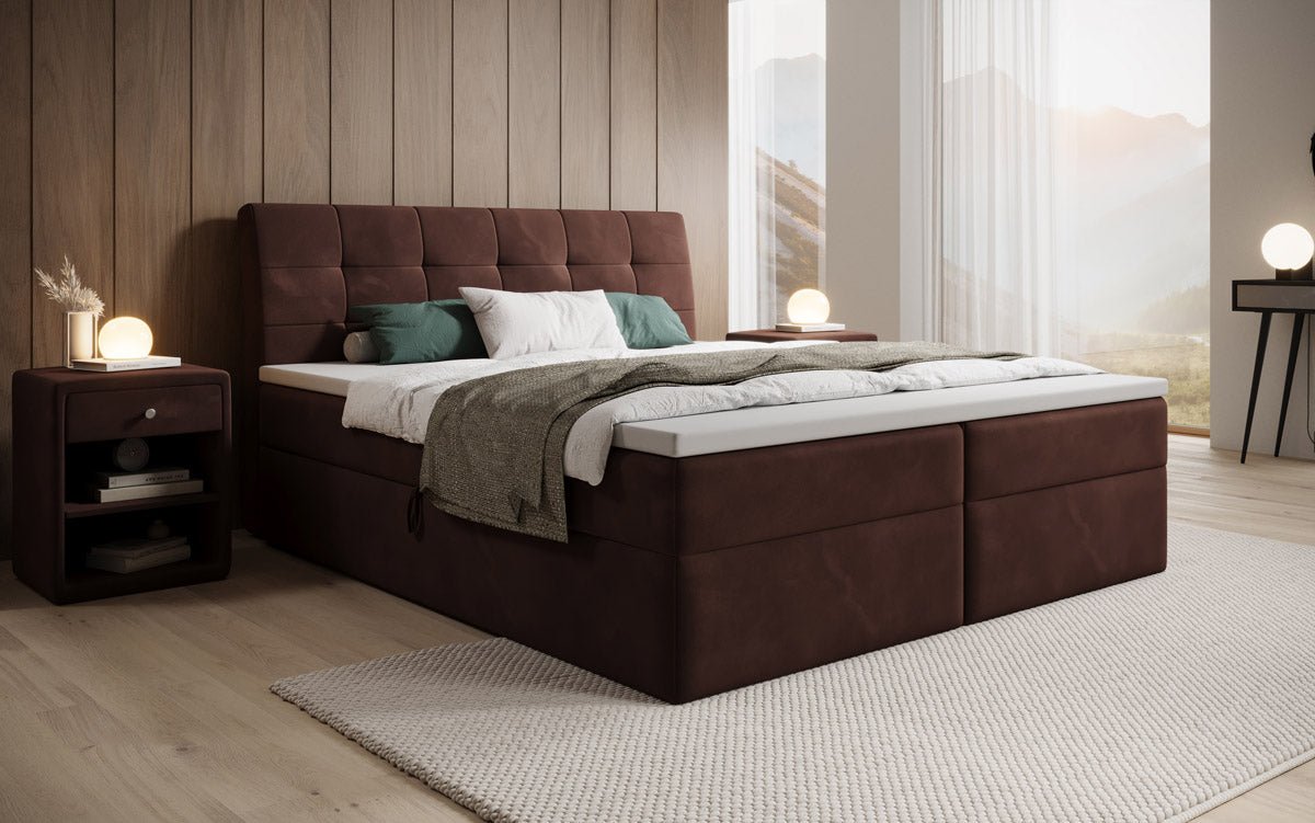 Boxspringbed Amalia Fluweel met Opbergruimte