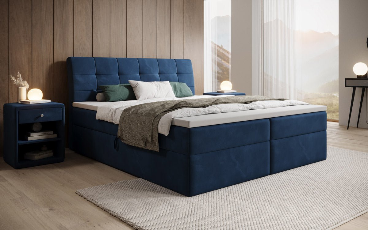 Boxspringbed Amalia Fluweel met Opbergruimte