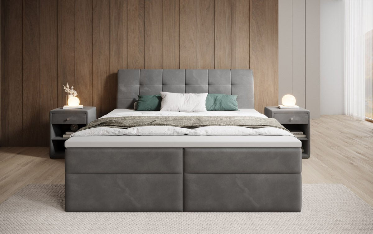 Boxspringbed Amalia Fluweel met Opbergruimte