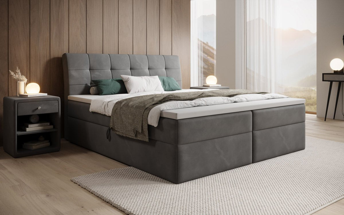 Boxspringbed Amalia Fluweel met Opbergruimte