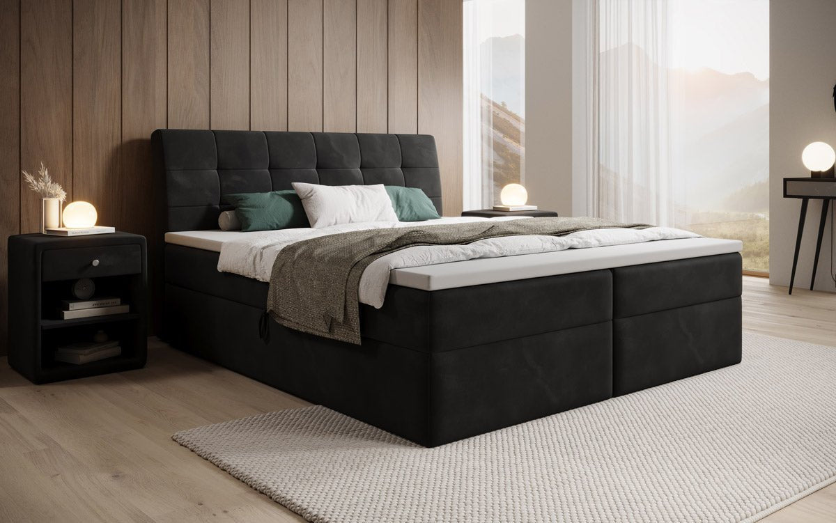 Boxspringbed Amalia Fluweel met Opbergruimte