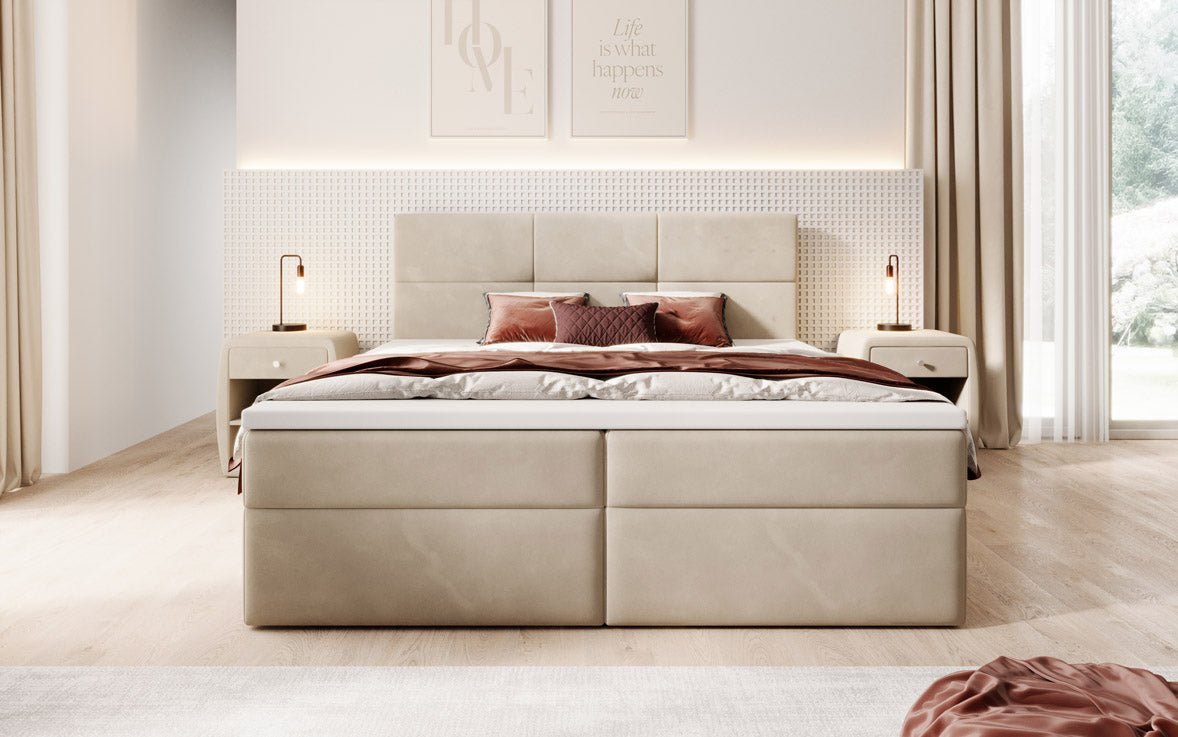 Boxspringbed Eleonora Fluweel met Opbergruimte