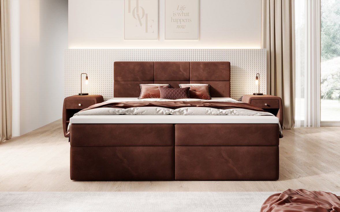 Boxspringbed Eleonora Fluweel met Opbergruimte