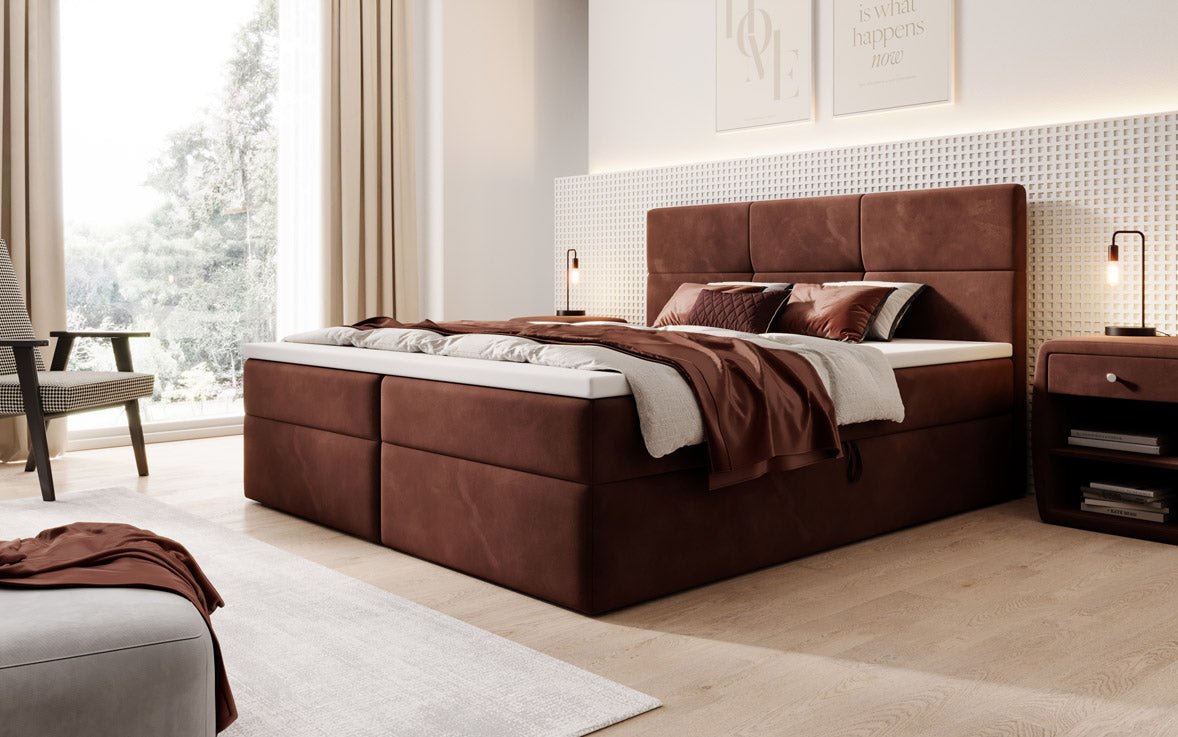 Boxspringbed Eleonora Fluweel met Opbergruimte