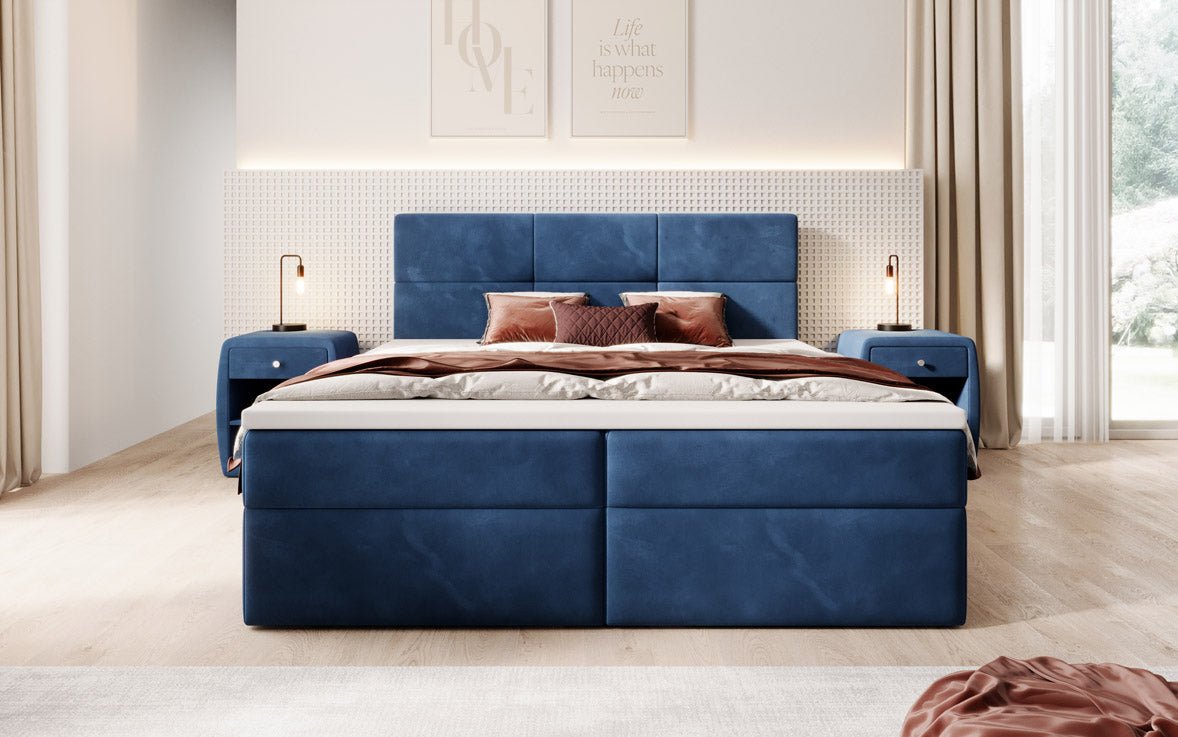 Boxspringbed Eleonora Fluweel met Opbergruimte