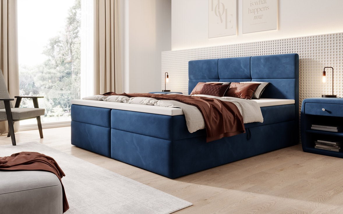 Boxspringbed Eleonora Fluweel met Opbergruimte