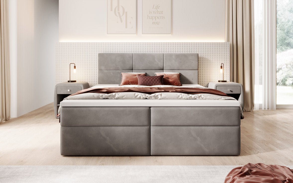 Boxspringbed Eleonora Fluweel met Opbergruimte