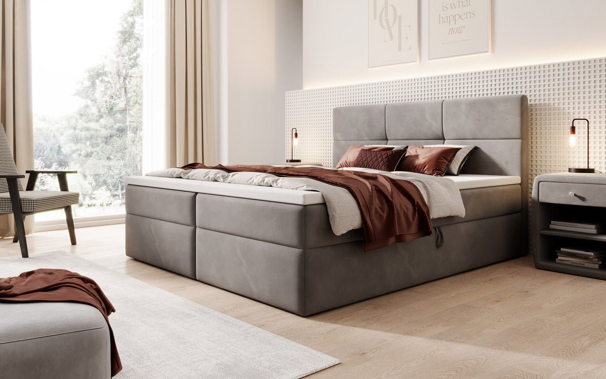Boxspringbed Eleonora Fluweel met Opbergruimte