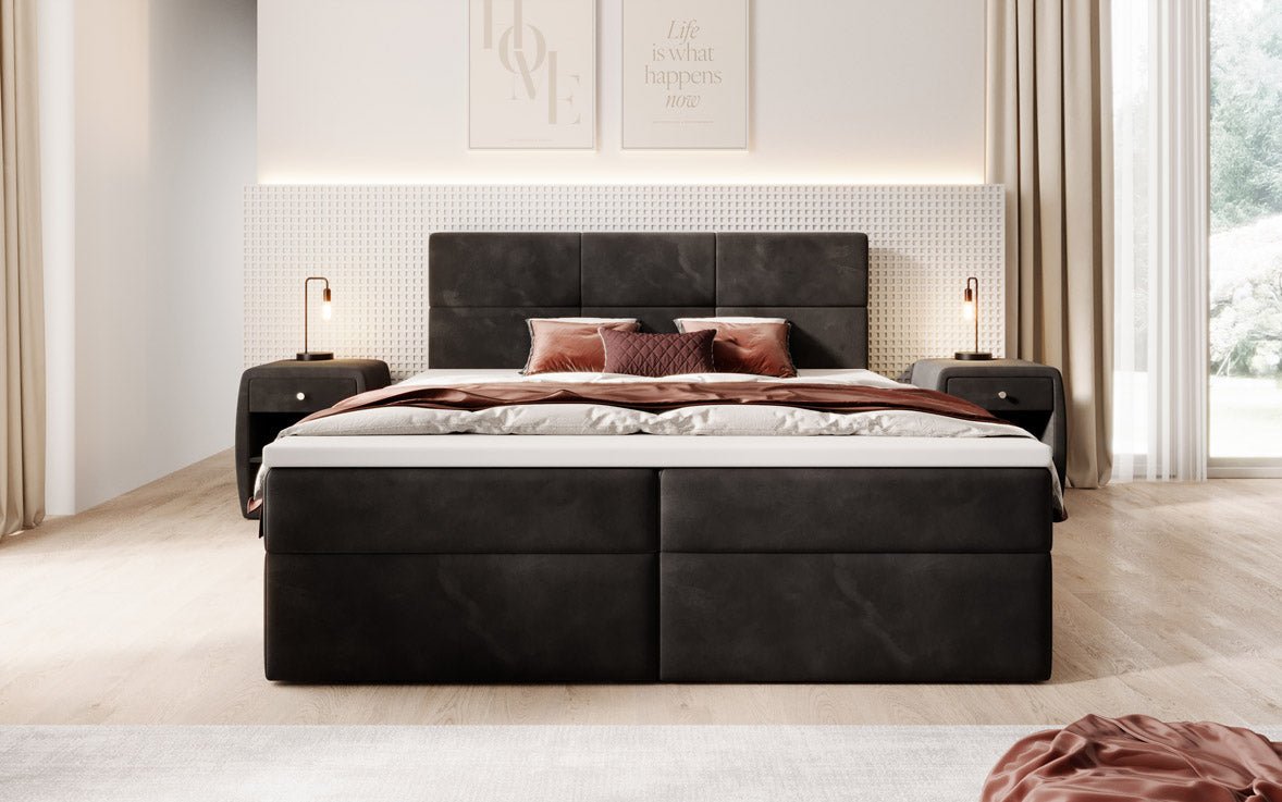Boxspringbed Eleonora Fluweel met Opbergruimte