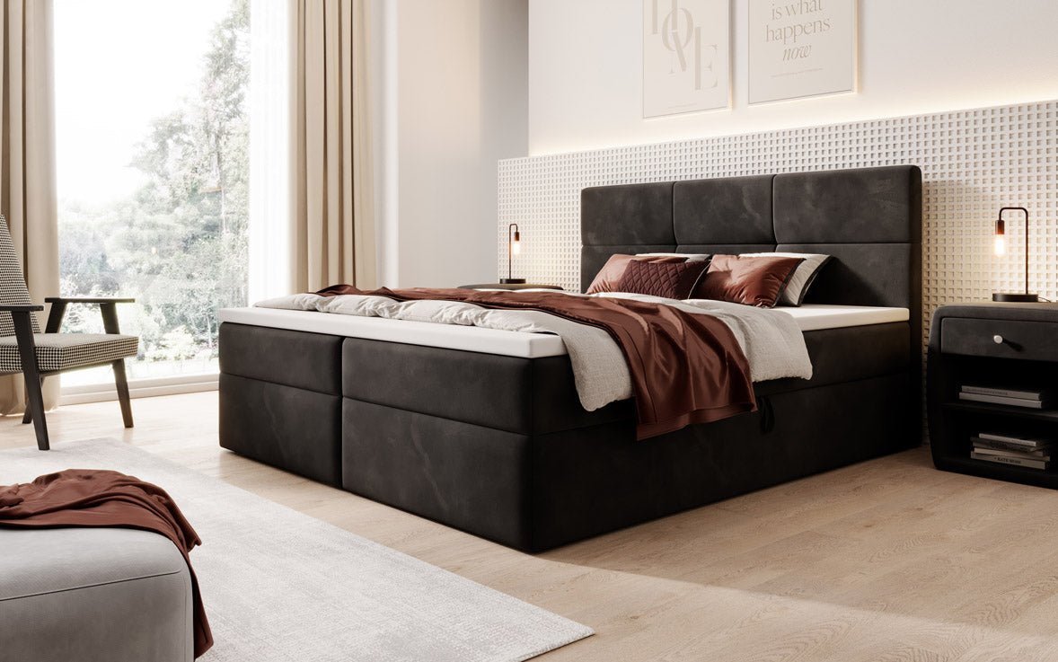 Boxspringbed Eleonora Fluweel met Opbergruimte