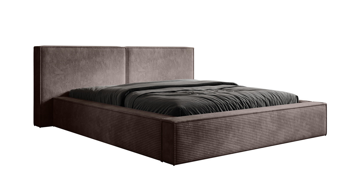 Designer gestoffeerd bed Ophelia in corduroy met opbergruimte
