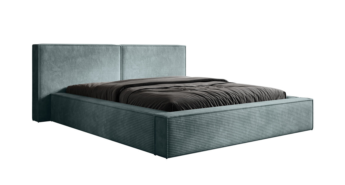 Designer gestoffeerd bed Ophelia in corduroy met opbergruimte