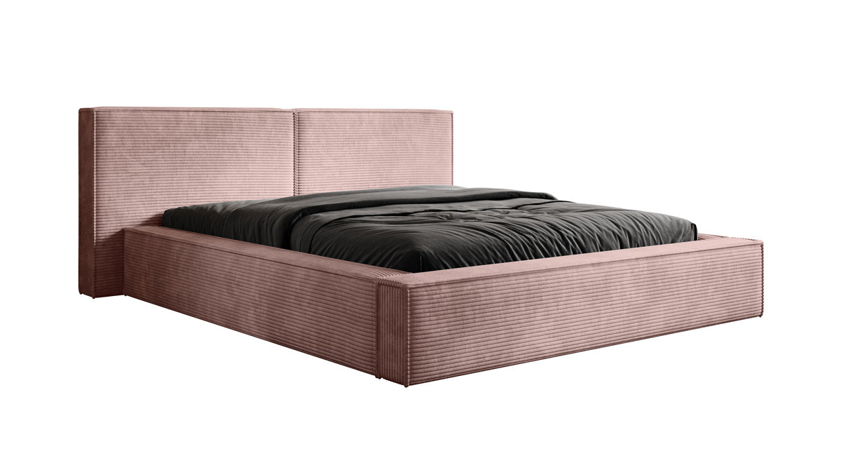Designer gestoffeerd bed Ophelia in corduroy met opbergruimte