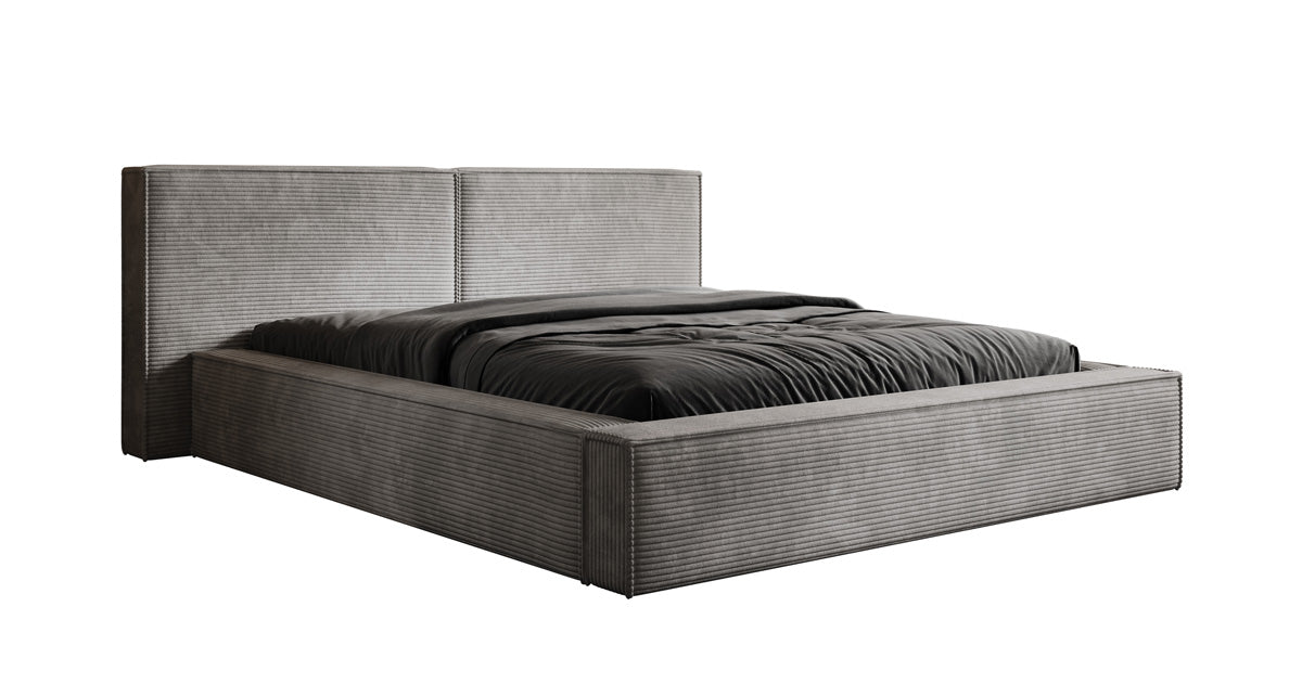 Designer gestoffeerd bed Ophelia in corduroy met opbergruimte