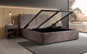 Designer gestoffeerd bed Elara in corduroy met opbergruimte