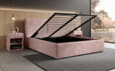 Designer gestoffeerd bed Elara in corduroy met opbergruimte