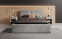 Designer gestoffeerd bed Elara in corduroy met opbergruimte
