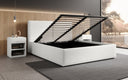 Designer gestoffeerd bed Elara in bouclé met opbergruimte