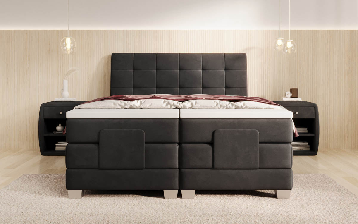 Boxspringbed Amara fluweel elektrisch verstelbaar