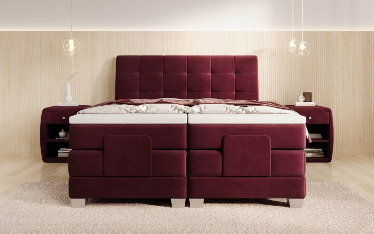 Boxspringbed Amara fluweel elektrisch verstelbaar