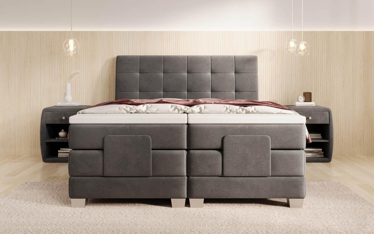 Boxspringbed Amara fluweel elektrisch verstelbaar