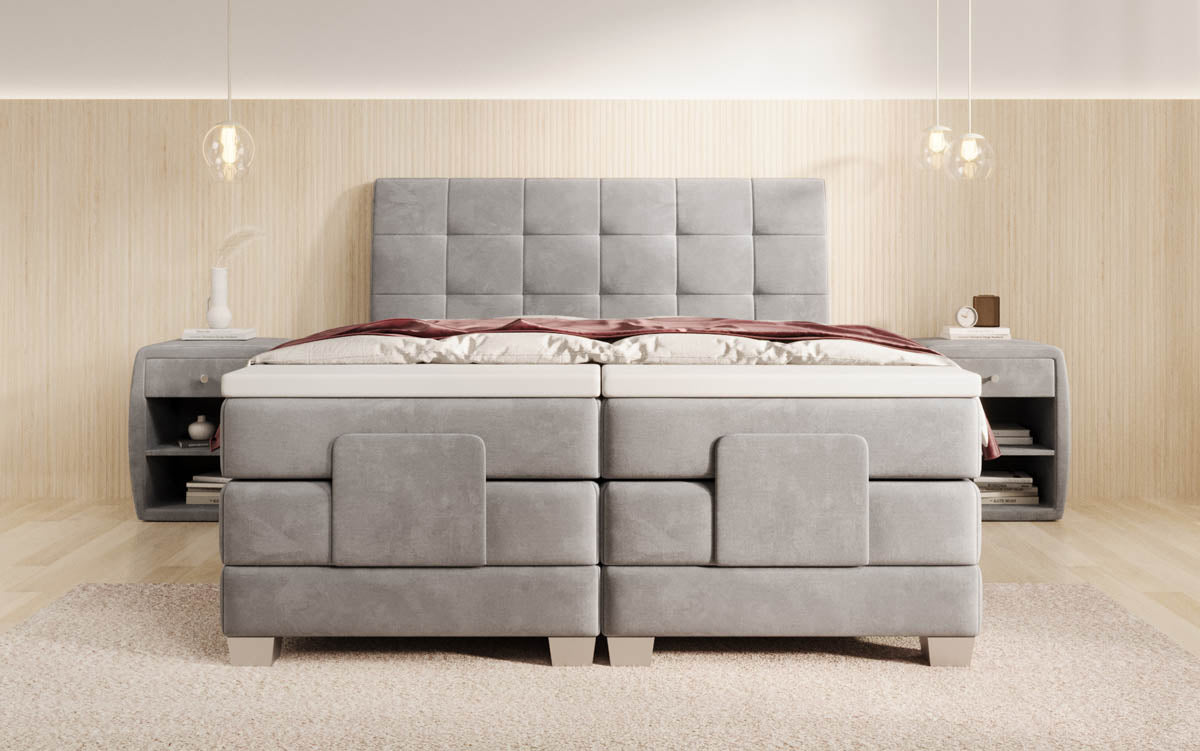 Boxspringbed Amara fluweel elektrisch verstelbaar