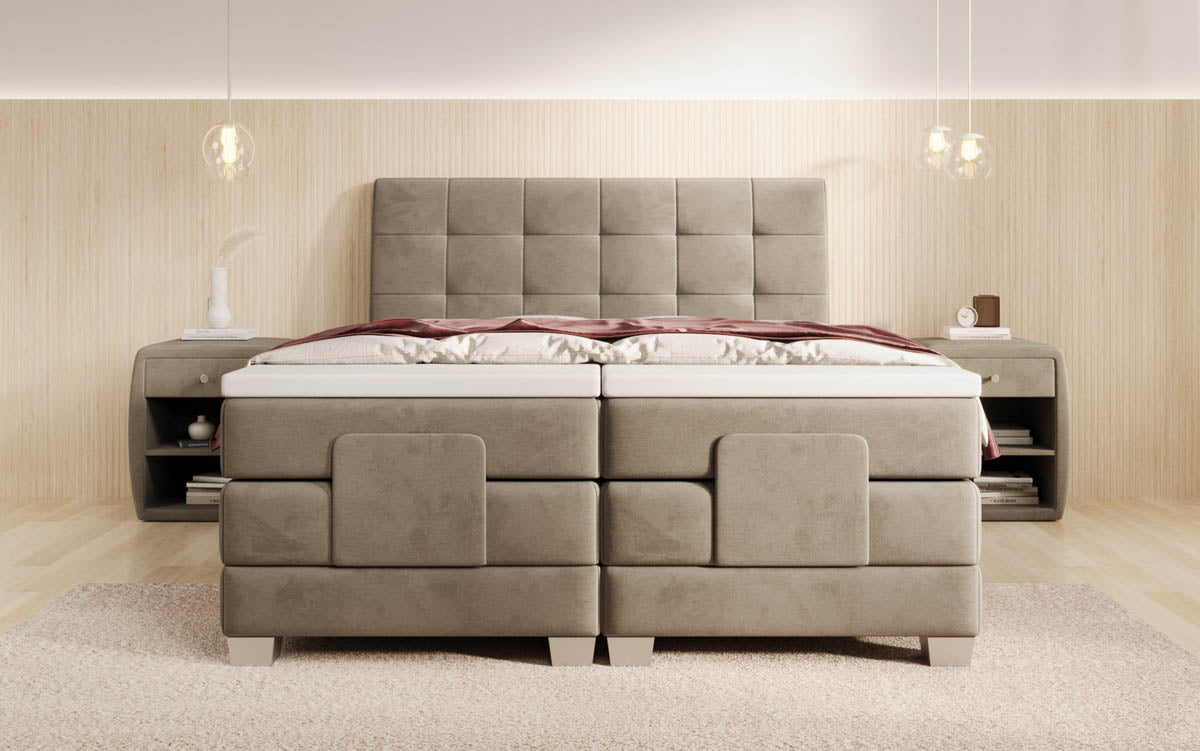 Boxspringbed Amara fluweel elektrisch verstelbaar