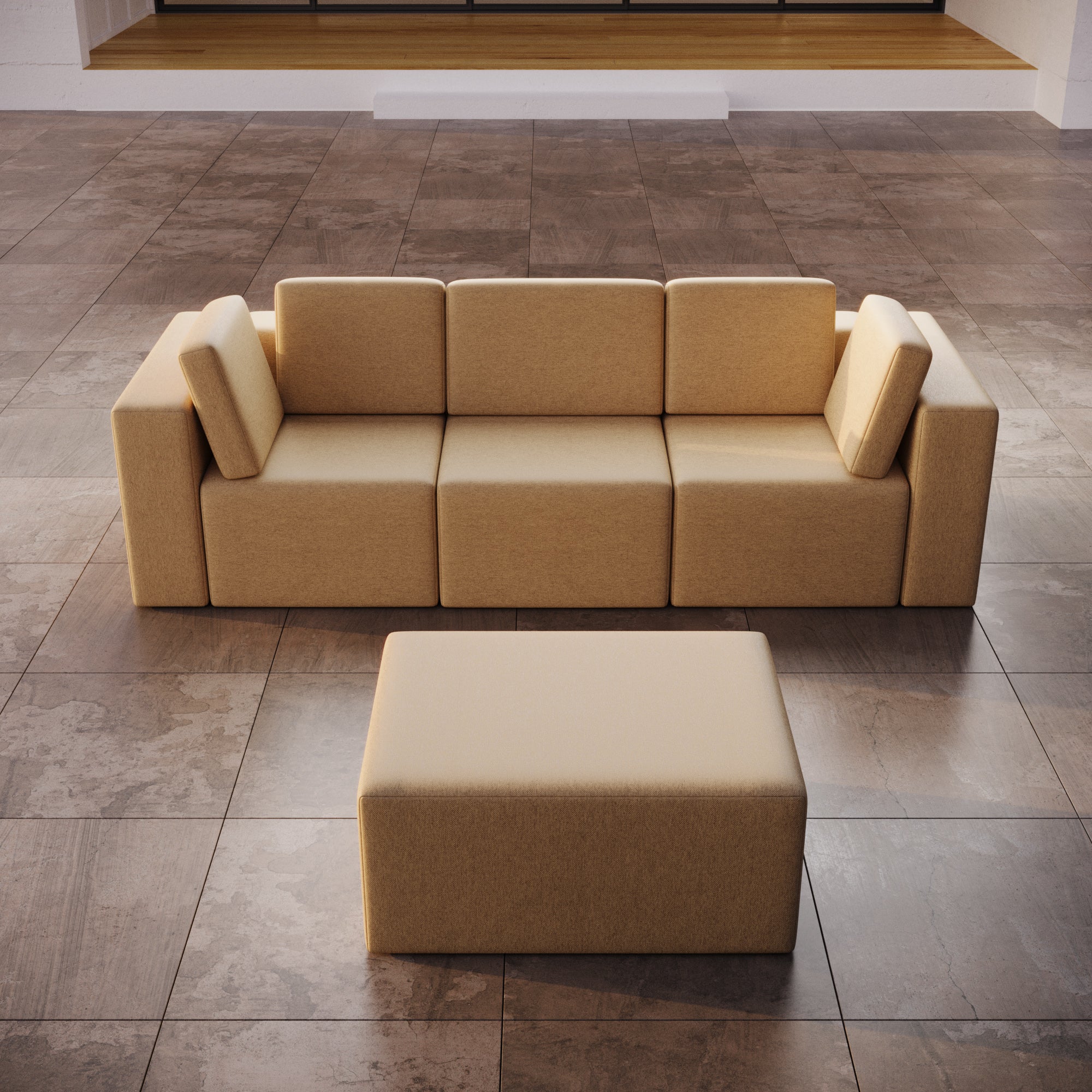Modulaire 3-zits tuinsofa Eden met bijzettafel