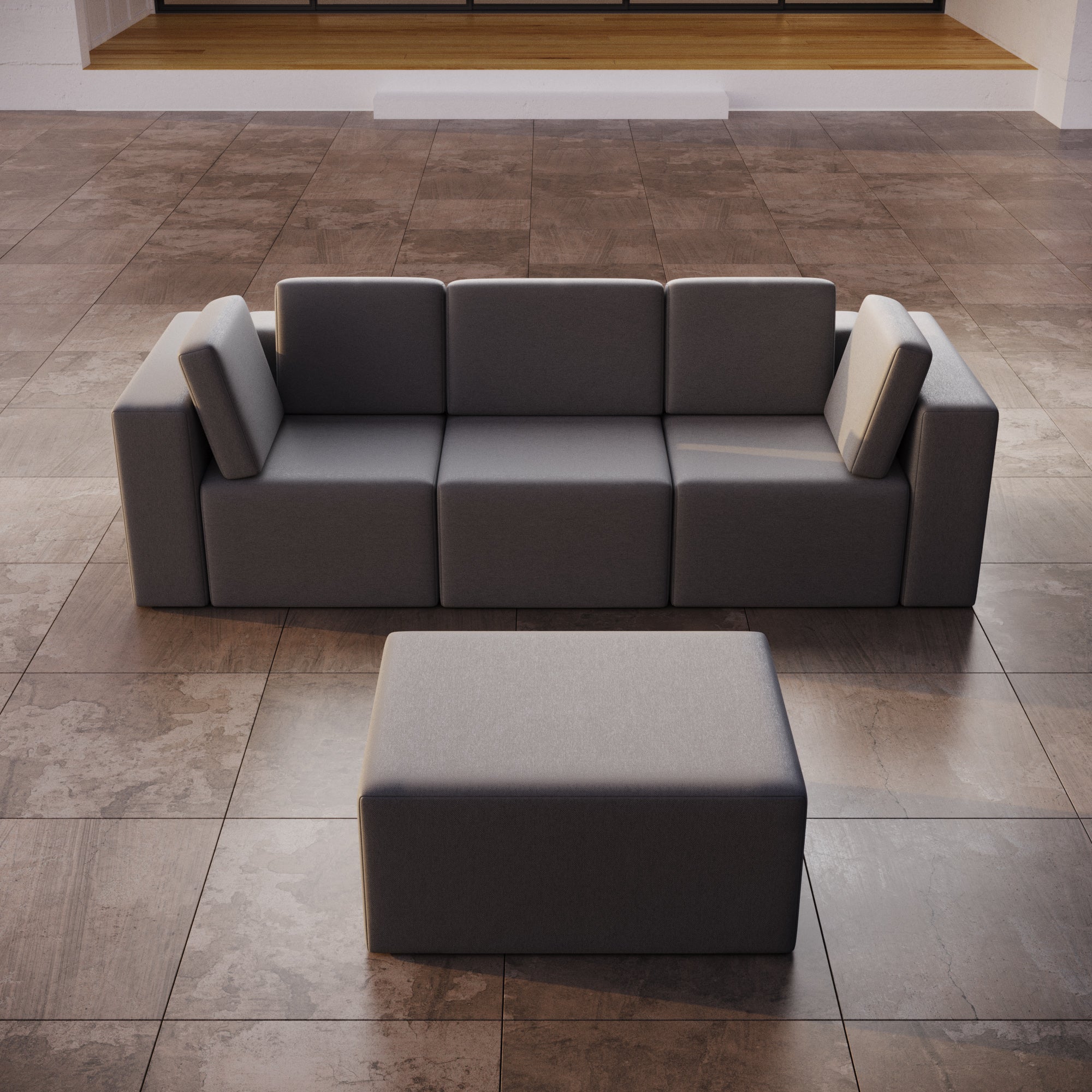 Modulaire 3-zits tuinsofa Eden met bijzettafel