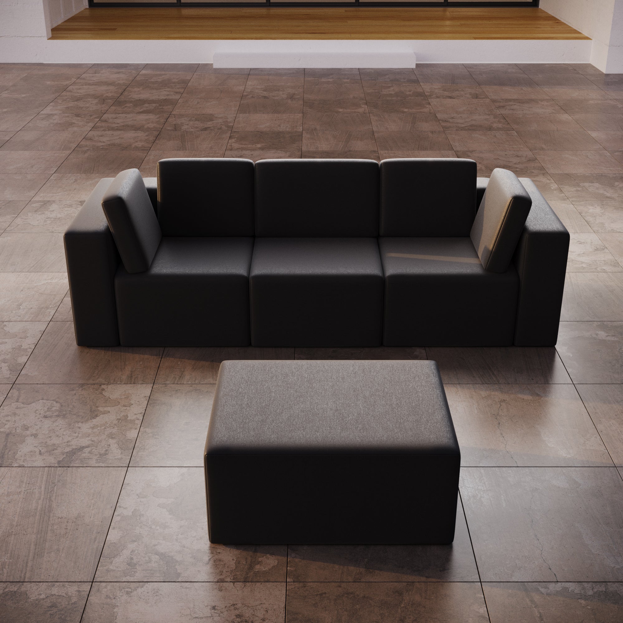 Modulaire 3-zits tuinsofa Eden met bijzettafel