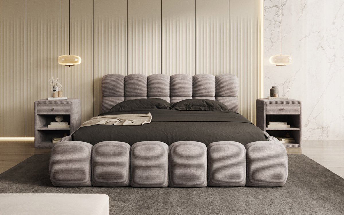 Designer Polsterbett Boston Cord met opbergruimte inclusief montage