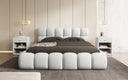 Designer gestoffeerd bed Boston Bouclé met opbergruimte