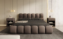 Designer gestoffeerd bed Boston Bouclé met opbergruimte