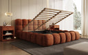 Designer Polsterbett Boston Ribstof met opbergruimte